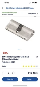 25 X ERA euro cylinder Lock Yale NEW 35mm X 35mm , Bulk , Wholesale - Picture 1 of 2