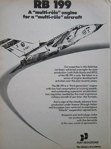 1978-80 PUB FIAT AVIAZIONE ROLLS-ROYCE MOTOR MTU RB 199 ENGINE TORNADO AD - Bild 1 von 1