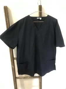 Unisex Scrub Top Biz Scrubs Brand Navy 1XL Nurse Medical Uniform Barely Worn - Picture 1 of 3