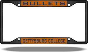 Gettysburg College BULLETS Black License Plate Frame - Picture 1 of 1