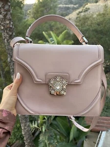 Authentic Alexander McQueen Mini Crystal Flower Handbag Blush / Pink Top Handle - Picture 1 of 19