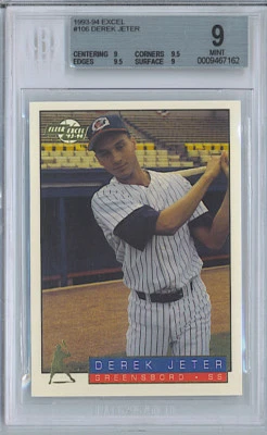 Fleer Excel Derek Jeter #106 BGS 9 1993-94 como nuevo 0,5 de gema 9,5 Foto 1 de 2