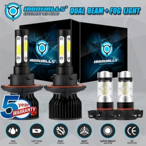 LED Headlight High-Low Dual Beam Fog Light Bulbs Kit H13 5202 Combo Bright White - Picture 1 of 12