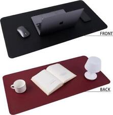 Multifunctional Office Desk Protector Faux Leather, 90cm * 43cm - Black / Red