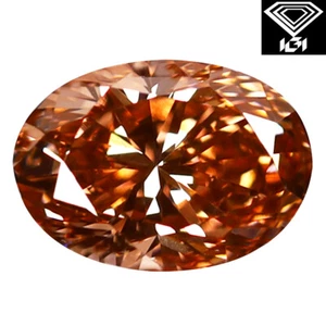 IGI Certified Fancy Brownish Pink CVD Diamond 1.03 ct Oval Cut (8 x 5 mm) VS2 - Picture 1 of 3