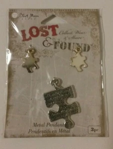 Blue Moon Beads Lost & Found Metal Pendants Set of 3 - Picture 1 of 4