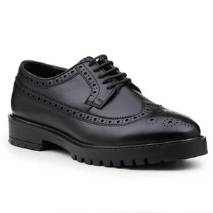 Boys Black Chunky Brogues, Boys Black, Formal, Wedding, Communion, Prom Shoes - Picture 1 of 5
