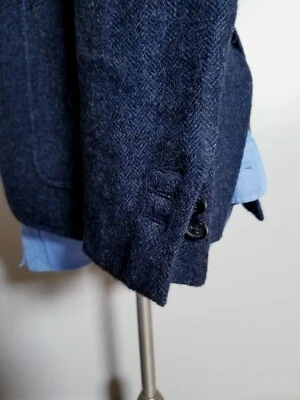 Blazer Vince 40R Azul Negro Espiga Tweed 2 Ventilaciones Abrigo Deportivo Chaqueta Cirujano  Foto 1 de 4