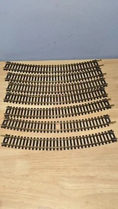 Vintage HO Scale Atlas Set of 7 18" R Curved Snap Train Railroad Track Pieces - Bild 1 von 5