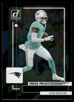 K564 DEVANTE PARKER 2022 DONRUSS BLACK PRESS PROOF 10/10 DOLPHINS PATRIOTS #122 - Image 1 of 2