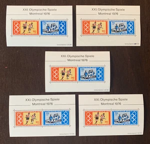 LOT OF 5 GERMANY 1976 SOUVENIR SHEETS STAMPS UNUSED ROWING - Picture 1 of 6