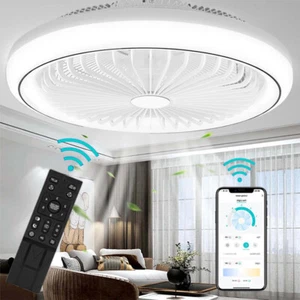 LED Deckenventilator Ventilator Lüfter Deckenlampe Beleuchtung mit Fernbedienung - Bild 1 von 11