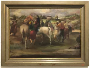 DEPRESSIONSZEIT gerahmt Öl ~ WESTERN REGIONALIST ~ 1940er signiert PRAIRIE PFERDE - Bild 1 von 5