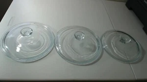 3 Pyrex durchsichtige Ersatzdeckel, rund, (2) G1C (1) G5C - Bild 1 von 3