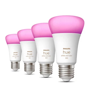 PHILIPS Hue White & Color Ambiance 4er Set E27 LED Leuchten Smart Leuchtmittel - Bild 1 von 3
