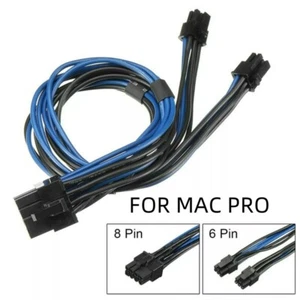 Dual Mini 6 Pin PCI-e Male to 8 Pin Graphics Card Power Cable Mac Pro 18AWG GPU - Photo 1/2