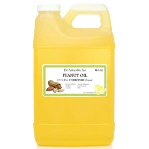 PEANUT OIL UNREFINED BY DR.ADORABLE ORGANIC 100% PURE COLD PRESSED 2oz-UP TO 7LB - Picture 1 of 13