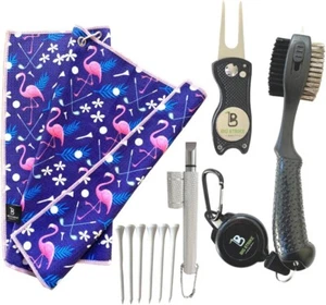 Kit de accesorios de golf Big Strike con toalla, herramienta Divot, cepillo, afilador y camisetas - Imagen 1 de 8