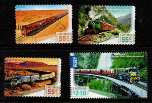 AUSTRALIA 2010 GREAT AUSTRALIAN RAILWAY JOURNEYS (4)STAMPS VFU - Picture 1 of 1