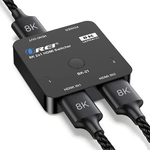 OREI 8K 2x1 HDMI Switch 4K @ 120hz, Auto HDMI Selector 48Gbps High Resolution Sw - Picture 1 of 4