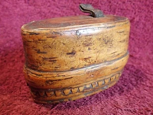 ANTICA BELLA PATINA BETULLA CORTECCIA E LEGNO SPEZIE TABACCO SCATOLA ARTE POPOLARE SVEZIA SVEDESE - Foto 1 di 7