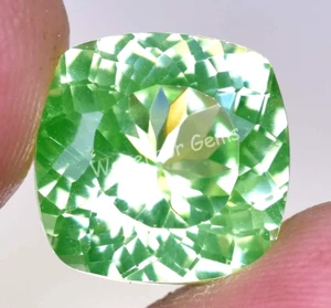 9.90 Ct Natural Green Peridot Cushion Shape VVS Pak Gemstone AGL Certified - Picture 1 of 7