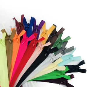 10Pcs #3 Invisible Zippers Open End DIY Nylon Zipper For Sewing Clothes 25-60cm - Picture 1 of 67