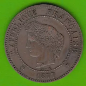 France 5 Centimes 1877 A Good Very Fine nswleipzig - Picture 1 of 2