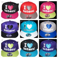 I Love Haters ricamato Berretto da Baseball Cappello Nero e Rosso | eBay
