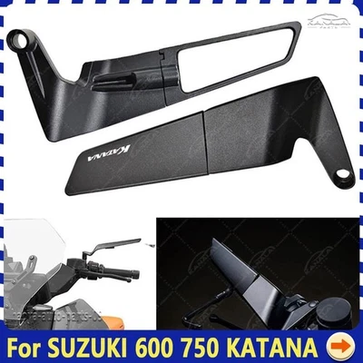 8mm/10mm Black CNC Mirror Wind Wing side Rearview For SUZUKI 600 750 KATANA Foto 1 de 4
