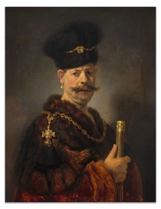 Impresión artística retrato barroco de Un noble polaco de Rembrandt - 1637 - Imagen 1 de 3
