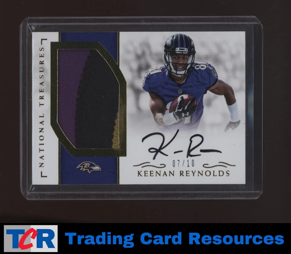 2016 National Treasures Keenan Reynolds Rookie Materials Gold #/10 Patch Auto - Image 1 of 2