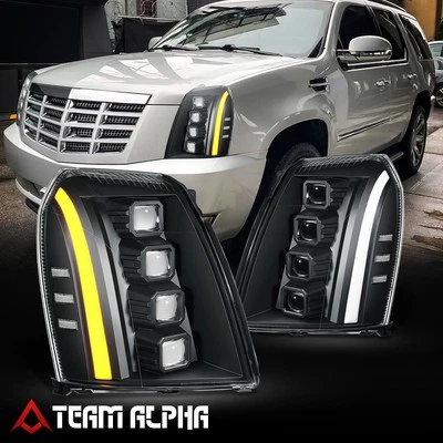 Faros proyectores LED transparentes/negro para Cadillac Escalade ESV/EXT 2007-2014 Foto 1 de 4