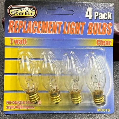 Sterlite 7-Watt Clear Nightlight Bulbs – 4 Pack – MO016 – NEW! - Image 1 of 2