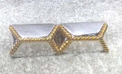 Bloques cromados brillantes plateados Alexis Kirk con hebilla envolvente de borde dorado para mujer de colección Foto 1 de 4