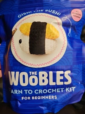 NEW The Woobles Oishi The Sushi Crochet Kit Hook For Beginners Yarn Craft CUTE