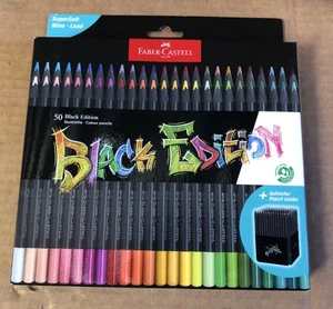 Black Edition Buntstifte 50 Stück schwarzes Holz und superweiche Kernmine - Bild 1 von 3