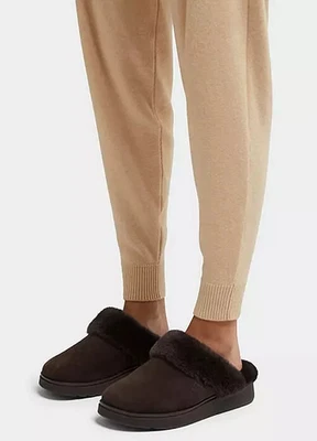 FitFlop Gen-FF 棕色剪羊毛领骡子中底拖鞋英国 3 (f944) — 第 1/4 张图片