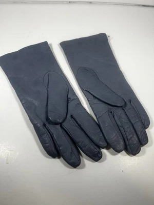 Luvas Talbots vintage tamanho 7 couro genuíno pó azul francês forro de cashmere - Imagem 1 de 4