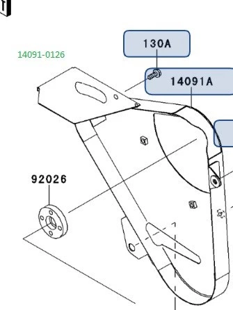 Kawasaki OEM 2000-2013 Mule Belt Cover 14091-0126 - Image 1 of 1