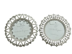 Nanette Lepore Bling ornate pearl embellished 2 4x4 photo frames - Picture 1 of 3
