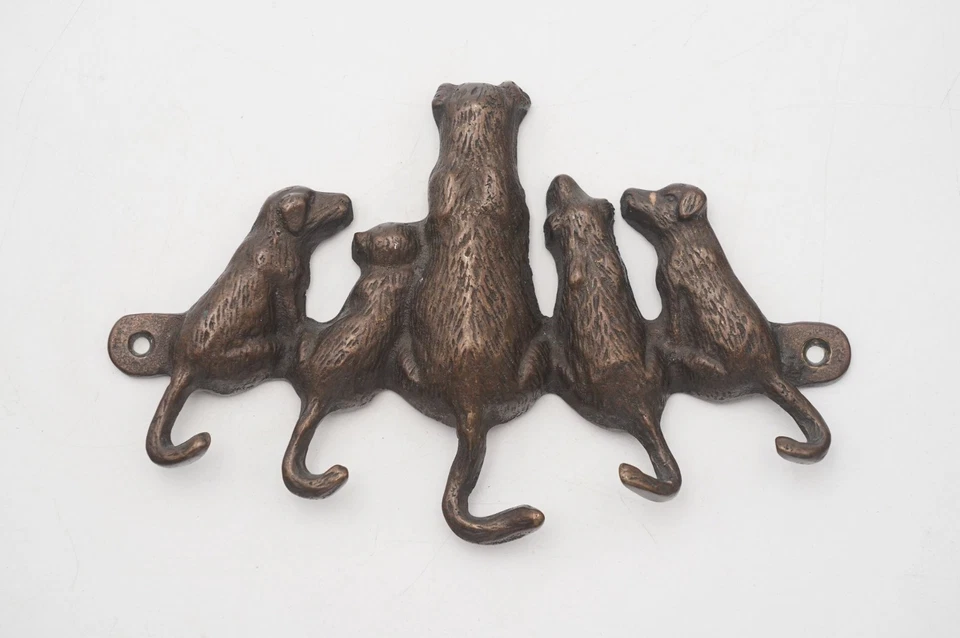 Gancho de pared de latón SPI San Pacific Int'l vintage 7,5" familia para perros Foto 1 de 4