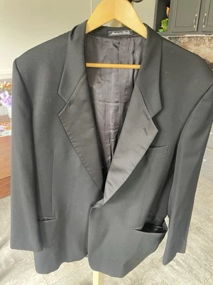 40R Mani by Giorgio Armani Classic Black Notch Lapel Wool Tuxedo Made Italy - Image 1 of 4