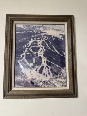 Mountain Ski Resort Signed Richard Strauss Photographic Framed Print 22x26” Rare - Image 1 of 4
