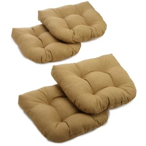 Cojines para silla de comedor de poliéster hilado liso en forma de U con agujas ardientes - Paquete de 4 - Imagen 1 de 1