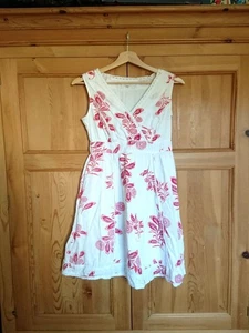 Rocha John Rocha Floral White Sleeveless Dress UK 10 - Picture 1 of 8