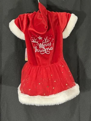 Christmas Red Velvet Dress for Dogs Medium New Yikeyo - Image 1 of 4