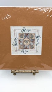Pam McKee Reproducción Caligrafía Arte Fe Esperanza Caridad Amor Estera Dorada - Imagen 1 de 6