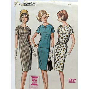 60s Women's Dress or Top & Slim Skirt Sewing Pattern, Sz 16 Vintage McCalls 7163 - Picture 1 of 7