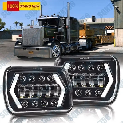 Par de faros LED 5x7 7x6 halo de haz alto/bajo para camiones Peterbilt 357 378 379 385 Foto 1 de 4